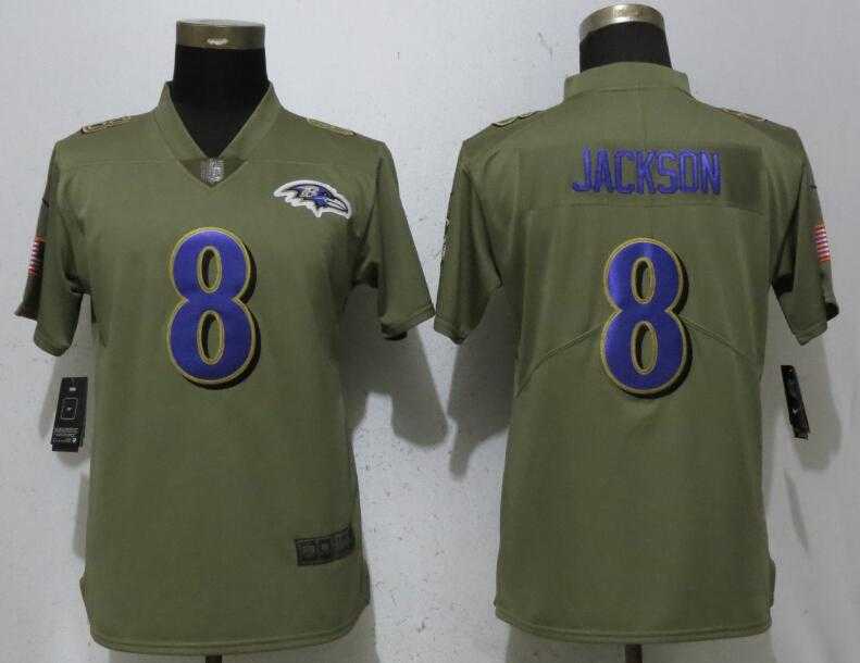 Women Nike Ravens 8 Lamar Jackson Olive Salute To Service Limited Jersey,We sell and wholesale Women Nike Ravens 8 Lamar Jackson Olive Salute To Service Limited Jersey on line form chian!